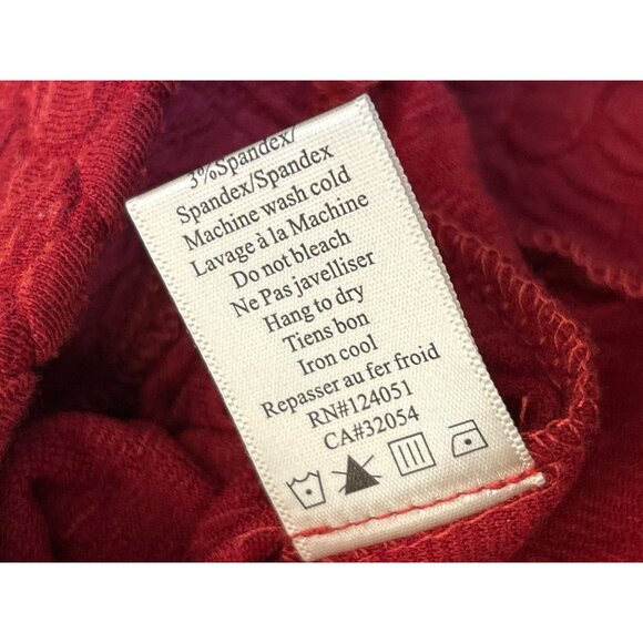 Porridge Anthropologie Red Bohemian Textured Pullover Sweatshirt Floral Sleeve - Picture 6 of 6